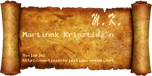 Martinek Krisztián névjegykártya